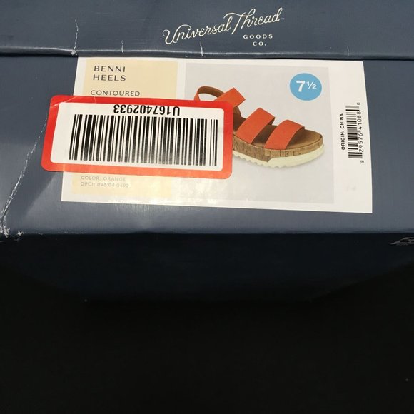 NIB Universal Thread Benni Heels Contoured Footbed for Support - Orange - 7 1/2 - Picture 8 of 8